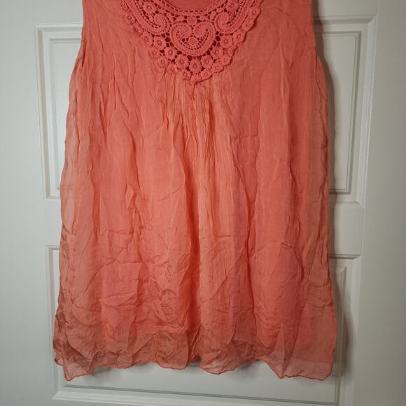 Carla Conti Tank Top Womens Small Made in Italy Peach Fairy Romcom Cottage Core - Picture 3 of 7